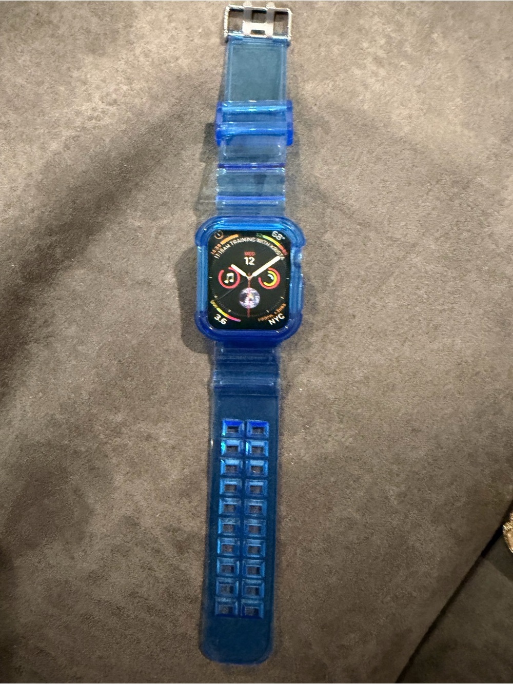 New Blue Smartwatch with Transparent Band 38-41 mm